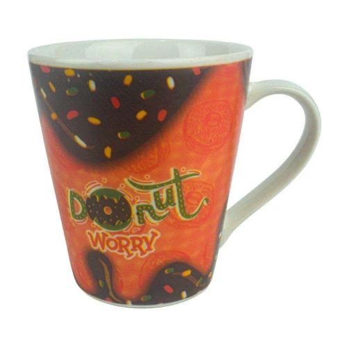 Caneca de porcelana 310ml donuts terramada
