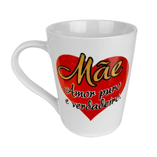 Caneca de porcelana decorada mãe 250ml sortidos
