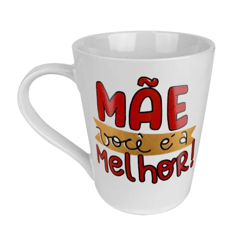 Caneca de porcelana decorada mãe 250ml sortidos