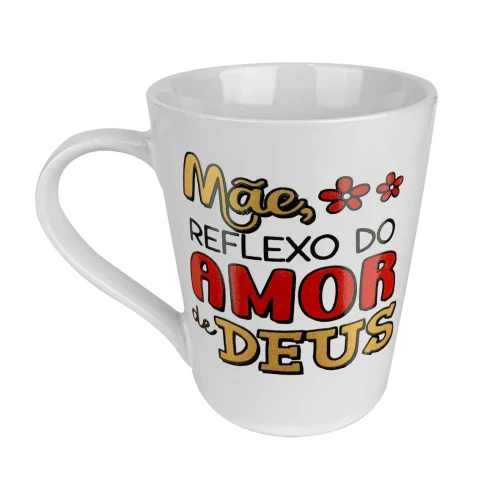 Caneca de porcelana decorada mãe 250ml sortidos