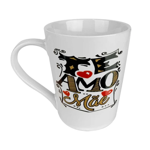 Caneca de porcelana decorada mãe 250ml sortidos