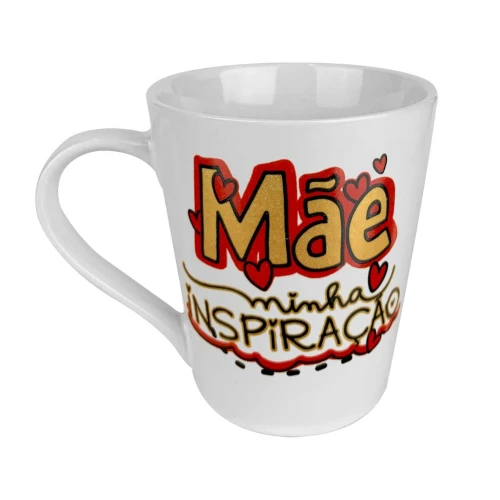 Caneca de porcelana decorada mãe 250ml sortidos