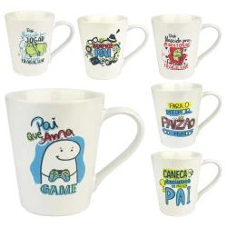 Caneca de porcelana tulipa Pai 250ml sortidas