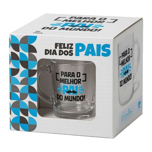 Caneca de vidro 250ML melhor pai do mundo Caneca de vidro 250ML melhor pai do mundo