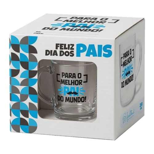 Caneca de vidro 250ML melhor pai do mundo Caneca de vidro 250ML melhor pai do mundo