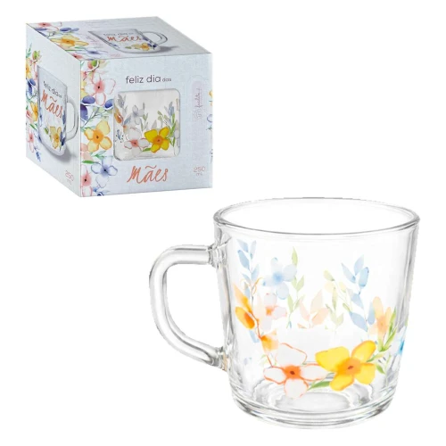 Caneca de vidro 250ml mãe