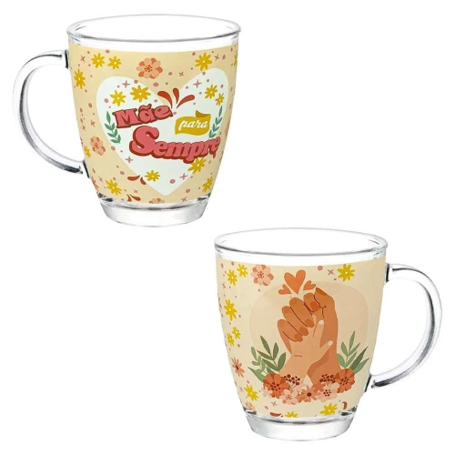 Caneca de vidro 380ml mãe sortidas