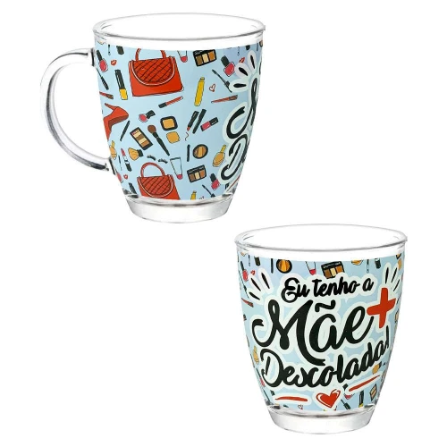 Caneca de vidro 380ml mãe sortidas