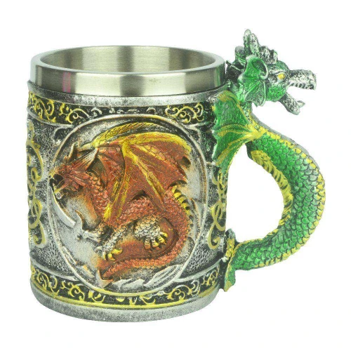 Caneco de metal e resina dragão sortidas 400ml