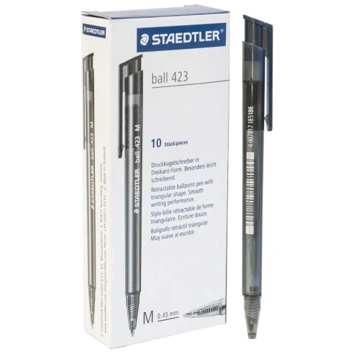 Caneta esferográfica 0,4 retrátil Staedtler preta com 10 unidades