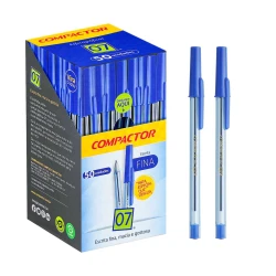 Caneta esferográfica 07 com 50 unidades azul Compactor