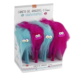Caneta esferográfica 0,7 gel apagável crazy fluffles