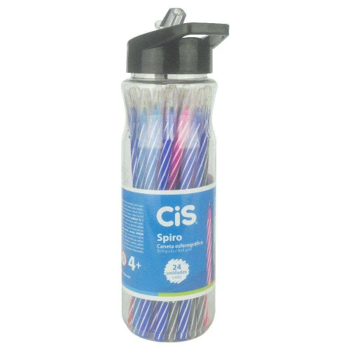 Caneta esferográfica 0,7 spiro colorida com 24 unidades