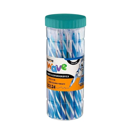 Caneta esferográfica 1.0 Bazze Wave azul com 24 unidades Caneta esferográfica 1.0 Bazze Wave azul com 24 unidades