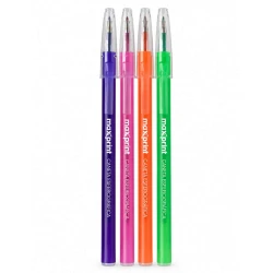 Caneta esferográfica 1,0 stick neon 4 cores 48 unidades