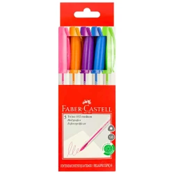 Caneta esferográfica Faber-Castell Trilux com 05 unidades sortidos