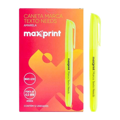Caneta marca texto Needs amarelo Maxprint