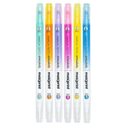 Caneta marca texto apagavel maxprint 6 cores