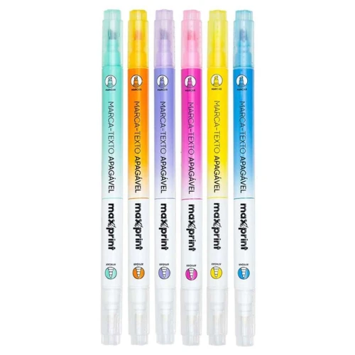 Caneta marca texto apagavel maxprint 6 cores Caneta marca texto apagavel maxprint 6 cores