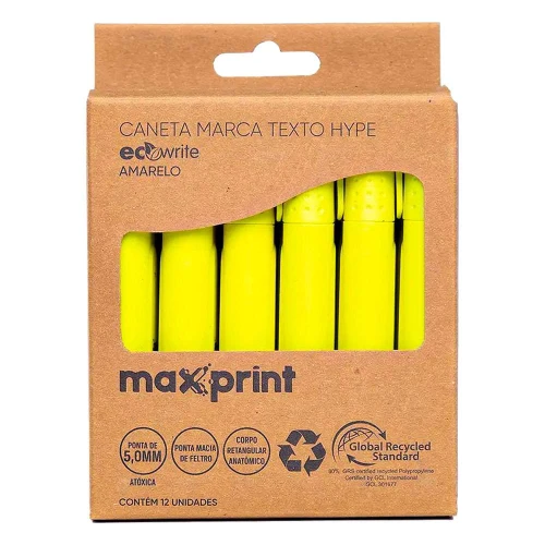 Caneta marca texto hype amarelo Caneta marca texto hype amarelo