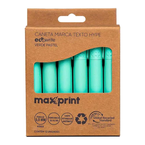 Caneta marca texto hype verde pastel Maxprint