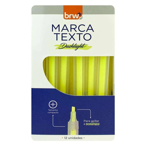Caneta marca texto trans fluorescente amarelo Brw
