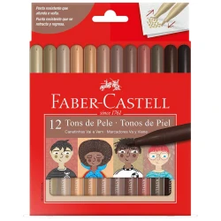 Canetinha hidrocor ponta vai e vem com 12 unidades Faber Castell