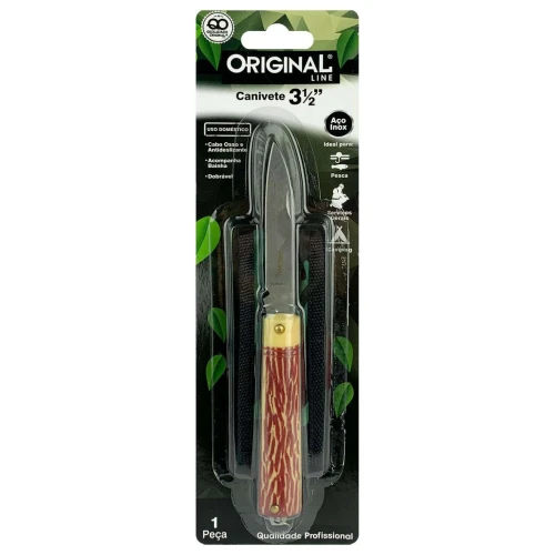 Canivete inox trabalhado 09cm Original Line