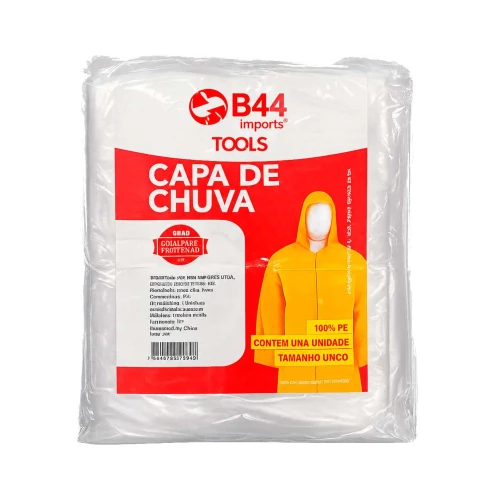 Capa de chuva adulto plástica tamanho único (V) Capa de chuva adulto plástica tamanho único (V)