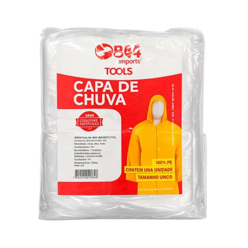 Capa de chuva adulto plástica tamanho único (V)