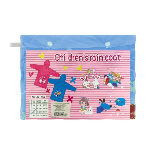Capa de chuva infantil plástica 110-150cm decorada