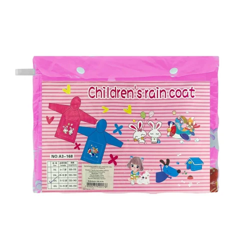 Capa de chuva infantil plástica 110-150cm decorada