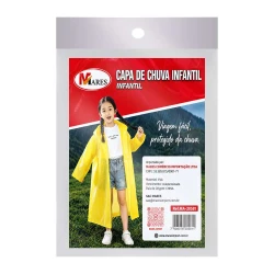 Capa de chuva infantil plástica tamanho único lisa sortidas