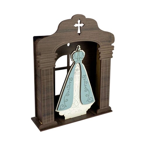 Capela de mdf decorativa com nossa senhora 25,5x20x5,5cm sortidas
