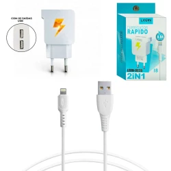 Carregador Para iphone lightining 4.8A com 02 saídas usb