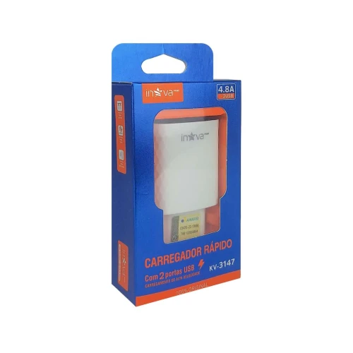 Carregador adaptador usb 4.8A 02 saídas KV-3147