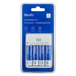 Carregador de pilhas AA + 04 pilhas AA CB054 Multilaser
