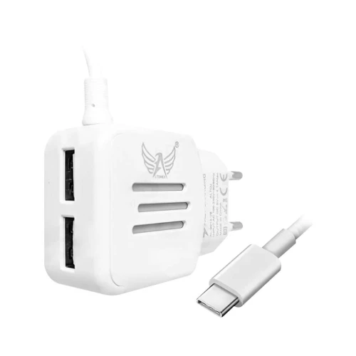 Carregador para celular tipo C rápido com 02 saidas usb Altomex