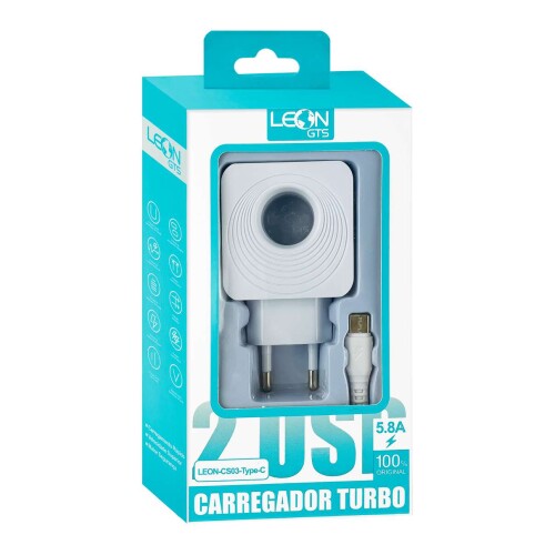 Carregador para celular tipo C turbo 5.8A com 02 saídas Inova