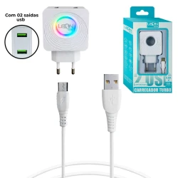Carregador para celular tipo c turbo 5.8A 2 saida