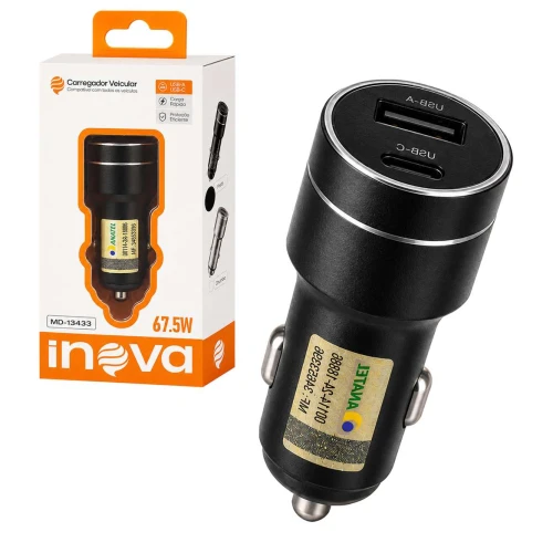 Carregador para cigarreira USB e tipo C 67,5w Carregador para cigarreira USB e tipo C 67,5w
