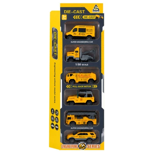 Carrinho metal a fricção truck work 6 peças Carrinho metal a fricção truck work 6 peças