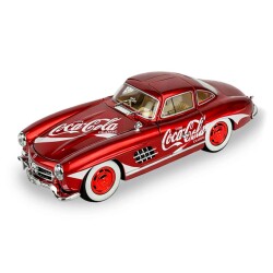 Carro de metal com som e luz Mercedes 300SL Coca-Cola 21cm