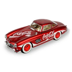 Carro de metal com som e luz Mercedes 300SL Coca-Cola 21cm