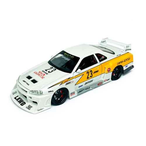 Carro de metal com som e luz Nissan 21cm