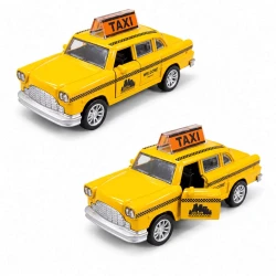 Carro metal fricção 12cm taxi com luz e som