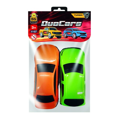 Carro plástico duo cars com 02 unidades 14cm sortidos