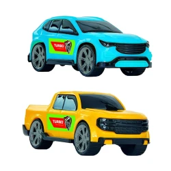Carro plástico duo cars com 02 unidades 14cm sortidos