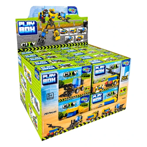 Carro robô monta e desmonta City 49 peças Wellmix Carro robô monta e desmonta City 49 peças Wellmix