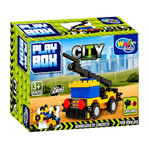 Carro robô monta e desmonta City 49 peças Wellmix Carro robô monta e desmonta City 49 peças Wellmix